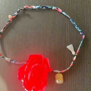 J crew flower fabric necklace for girls